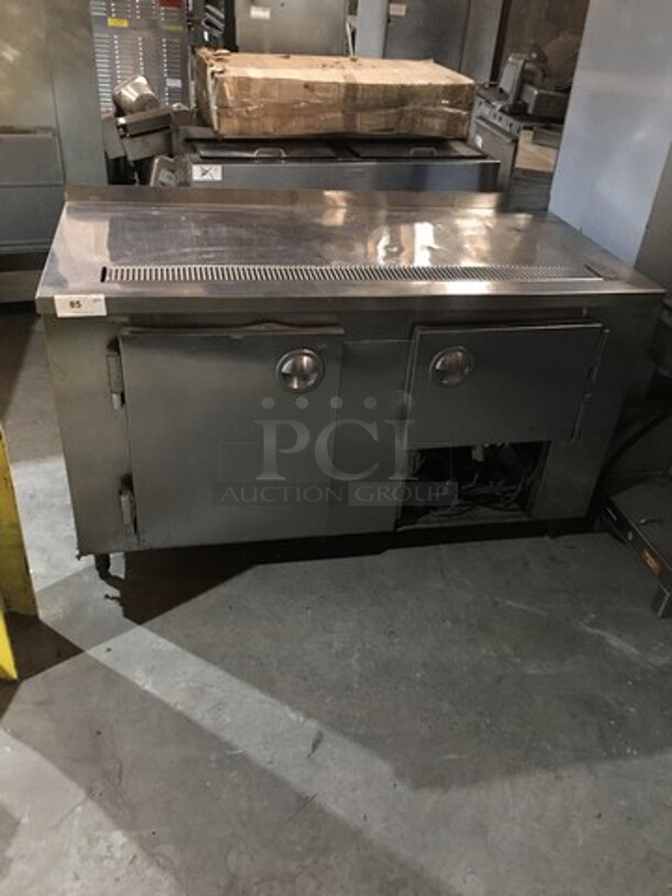 All Stainless Steel Refrigerated Work/Prep Table! With Backsplash! With 2 Door Underneath Storage Space! On Legs! - Image 1 of 9