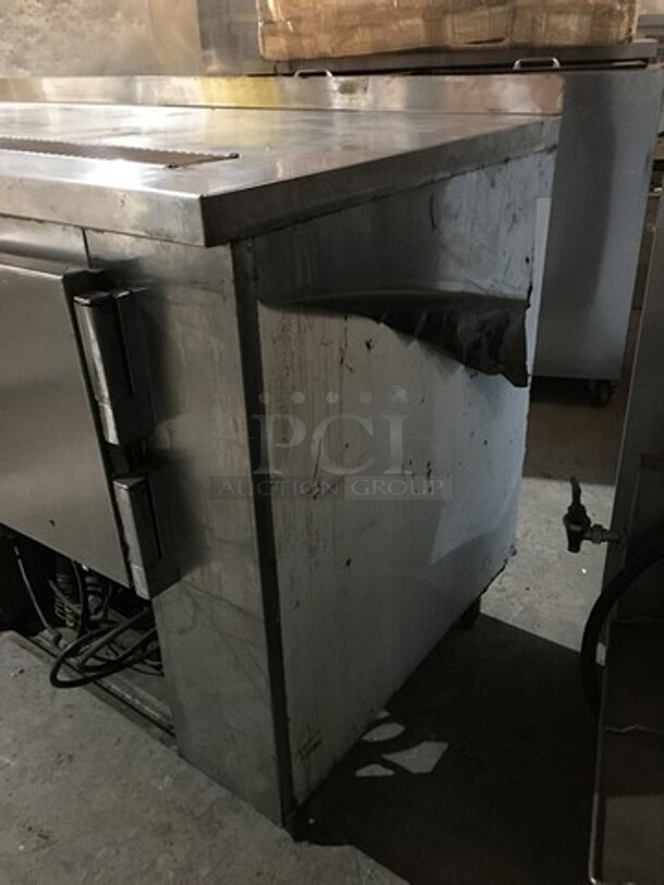 All Stainless Steel Refrigerated Work/Prep Table! With Backsplash! With 2 Door Underneath Storage Space! On Legs! - Image 2 of 9