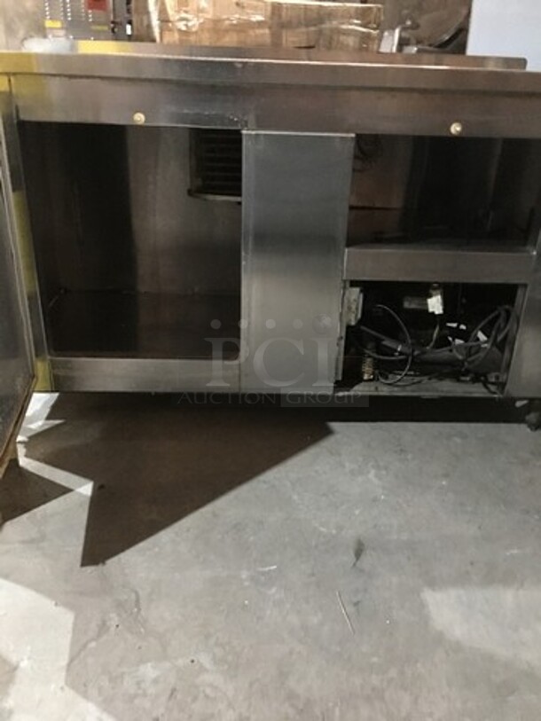 All Stainless Steel Refrigerated Work/Prep Table! With Backsplash! With 2 Door Underneath Storage Space! On Legs! - Image 5 of 9