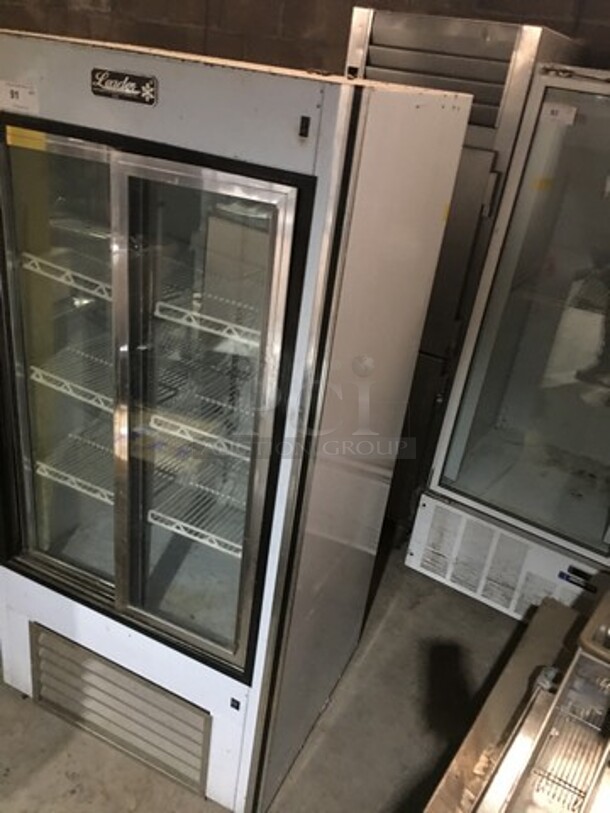 Leader Reach In Cooler Merchandiser! With 2 Glass Sliding Doors! With Poly Coated Racks! Model LS38SC Serial PZ01C1816! 115V 1 Phase! - Image 2 of 9