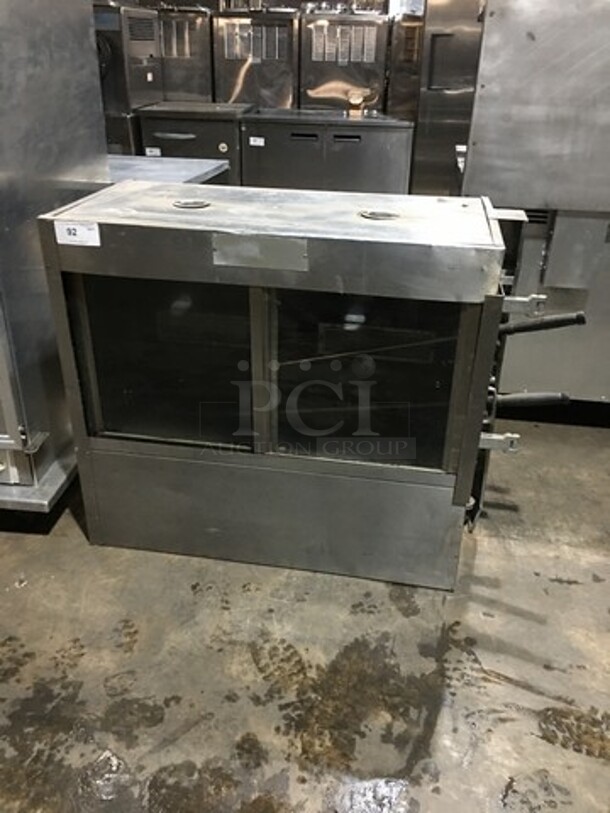 All Stainless Steel Natural Gas Powered Chicken Rotisserie Machine! With View Through Doors! 