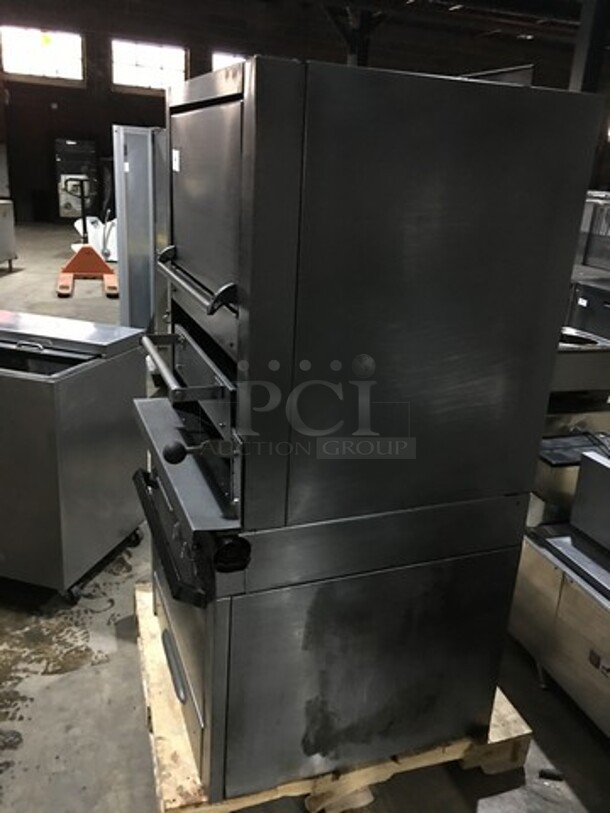Nice! Jade Range Natural Gas Powered Upright Char Broiler Grill! With Double Oven! All S.S. Body! - Image 2 of 11