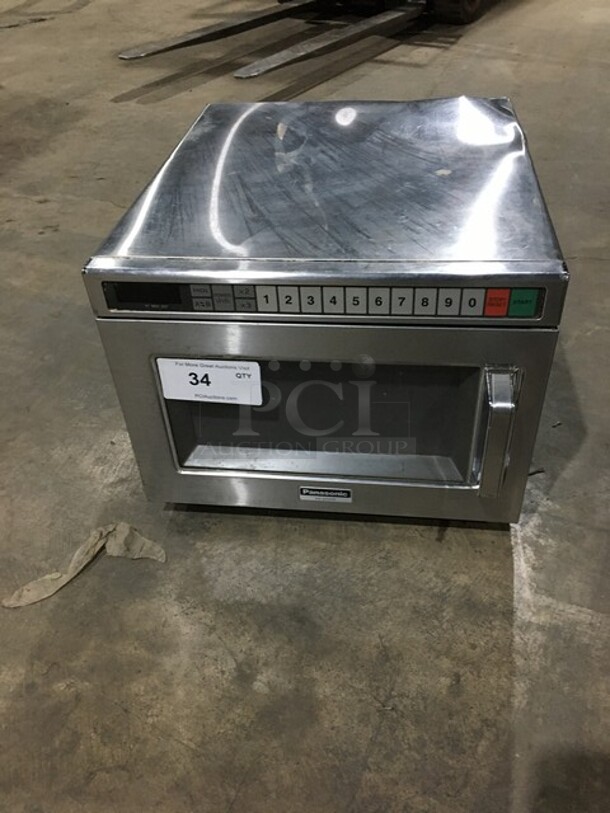 Panasonic Commercial Countertop Microwave Oven! All Stainless Steel! With View Through Door! Model NE2157R Serial 6A81100142! 208/230V 1Phase! - Image 1 of 7