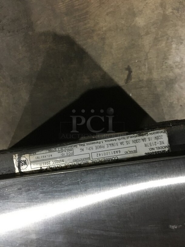 Panasonic Commercial Countertop Microwave Oven! All Stainless Steel! With View Through Door! Model NE2157R Serial 6A81100142! 208/230V 1Phase! - Image 6 of 7