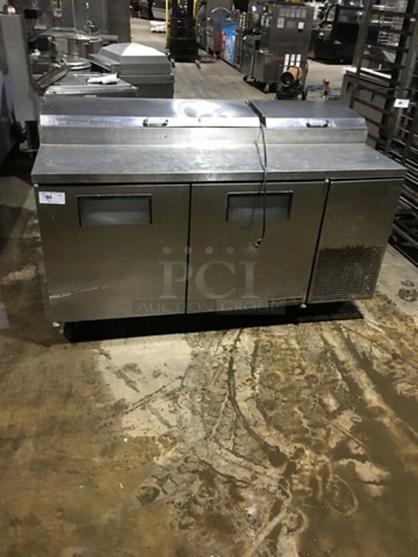 True Commercial Refrigerated Pizza Prep Table! With 2 Door Underneath Storage Space! All Stainless Steel! Model TPP67 Serial 14124746! 115V 1Phase! On Commercial Casters! - Image 1 of 11