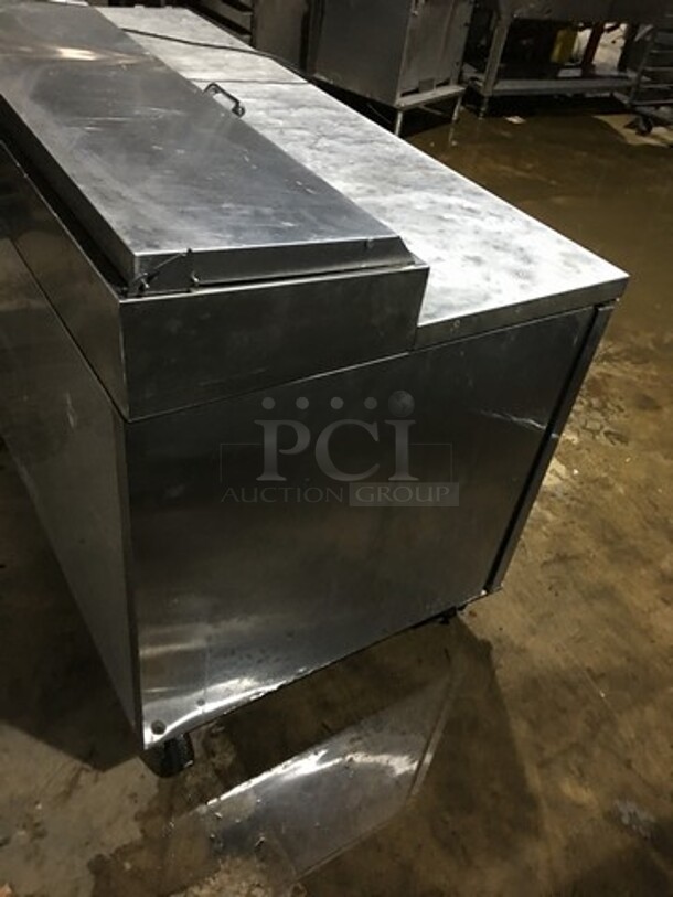 True Commercial Refrigerated Pizza Prep Table! With 2 Door Underneath Storage Space! All Stainless Steel! Model TPP67 Serial 14124746! 115V 1Phase! On Commercial Casters! - Image 4 of 11