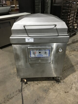 Sipromac Commercial Floor Style Single Chamber Vacuum Sealing Machine! All Stainless Steel! On Casters!
