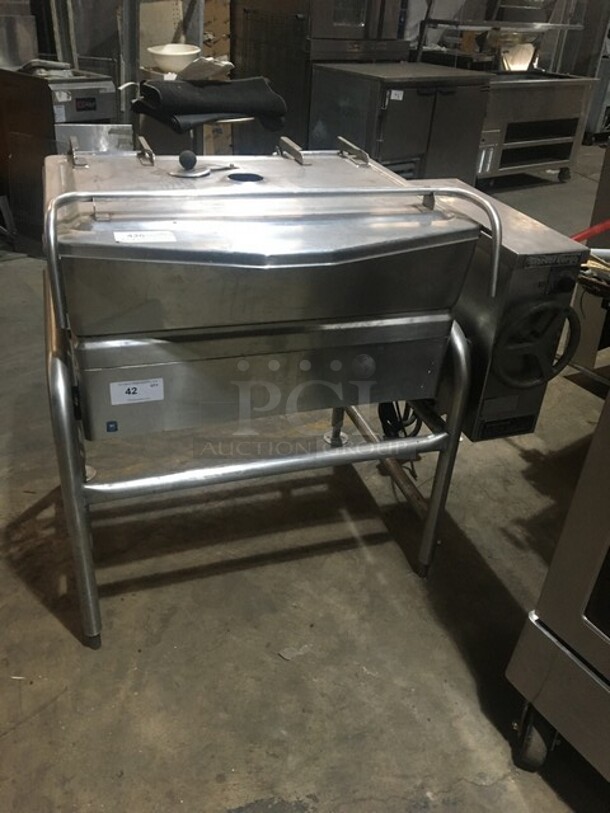 Market Forge Commercial Electric Powered Tilted Braising Pan/Skillet! Model 1000! All Stainless Steel! 208V 3 Phase! On Legs!