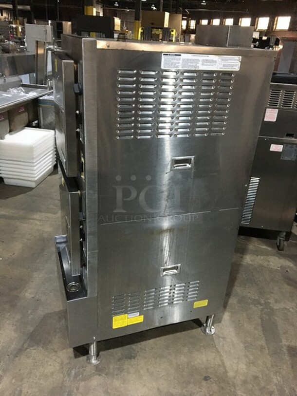 Cleveland Range Dual Cabinet Natural Gas Powered Steamer! All Stainless Steel! Model 24CGA10 Serial 1406230001680! 115V 1Phase! On Legs! - Image 2 of 10