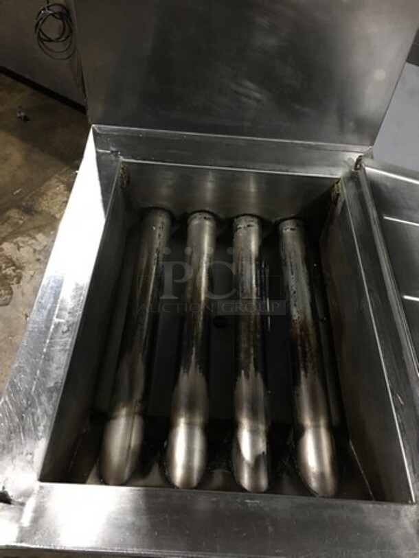 Amazing! Belshaw Natural Gas Powered Commercial Donut Deep Fat Fryer! Model 718TCG! All Stainless Steel! On Legs!
 - Image 5 of 11