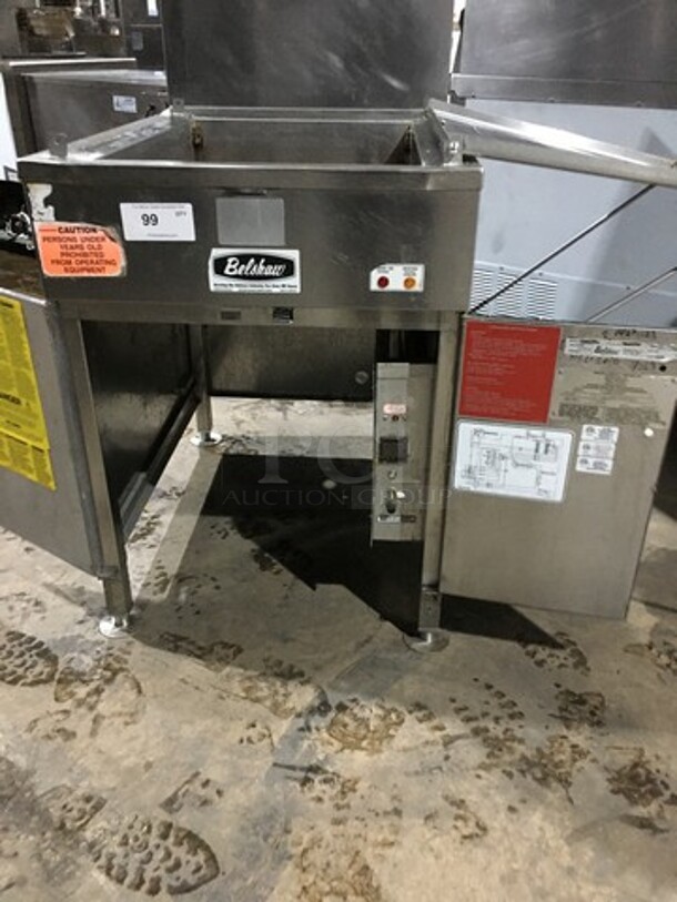 Amazing! Belshaw Natural Gas Powered Commercial Donut Deep Fat Fryer! Model 718TCG! All Stainless Steel! On Legs!
 - Image 6 of 11