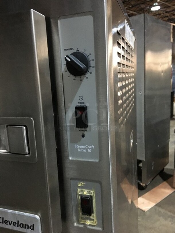 Cleveland Range Dual Cabinet Natural Gas Powered Steamer! All Stainless Steel! Model 24CGA10 Serial 1406230001680! 115V 1Phase! On Legs! - Image 8 of 10