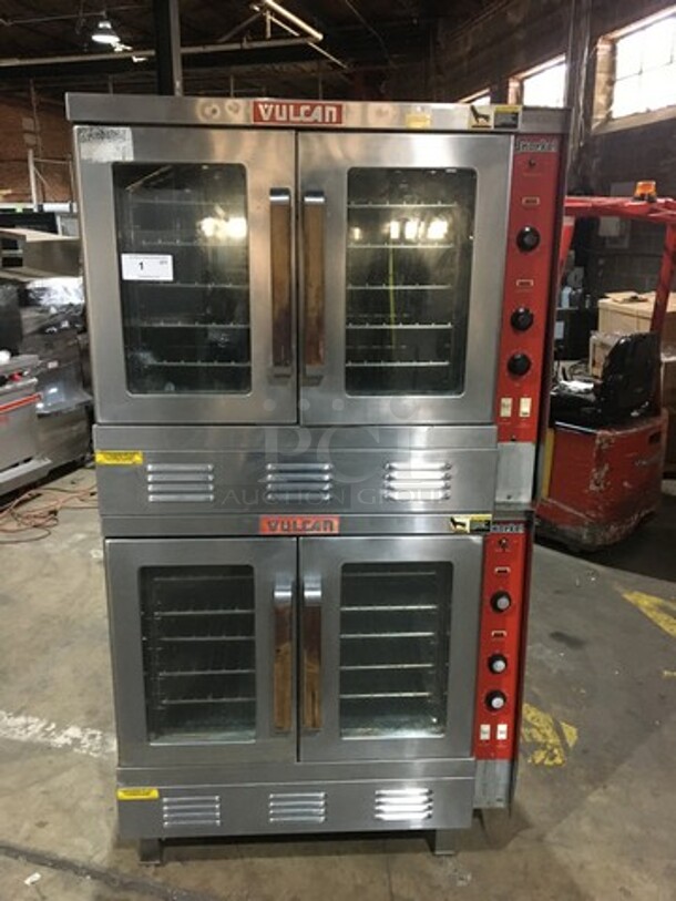 Vulcan Snorkel Commercial Natural Gas Powered Double Convection Oven! With View Through Doors! All Stainless Steel! Model SG1010B Serial 481068926MR! On Legs! 2 X Your Bid! Makes One Unit!