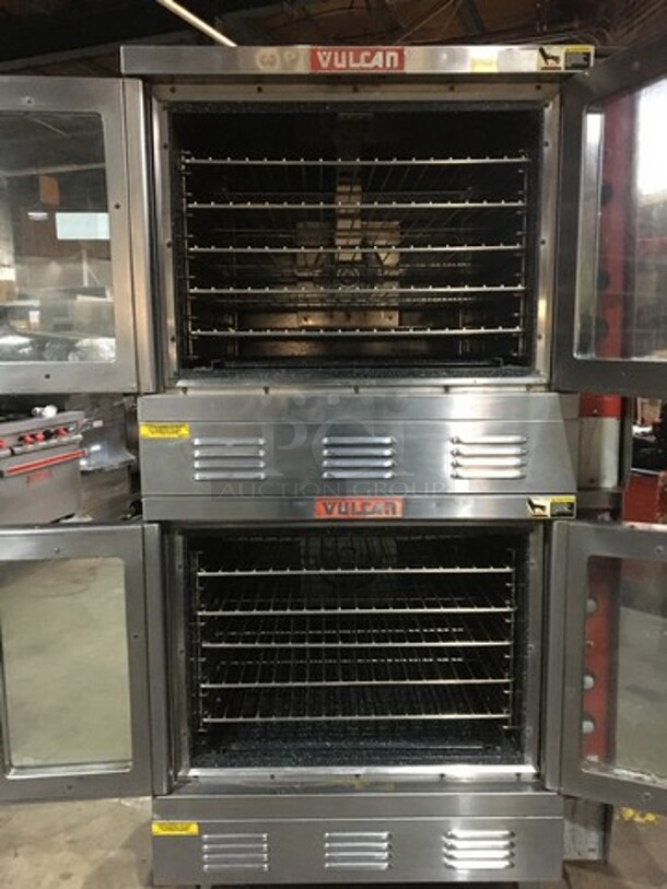 Vulcan Snorkel Commercial Natural Gas Powered Double Convection Oven! With View Through Doors! All Stainless Steel! Model SG1010B Serial 481068926MR! On Legs! 2 X Your Bid! Makes One Unit! - Image 5 of 11