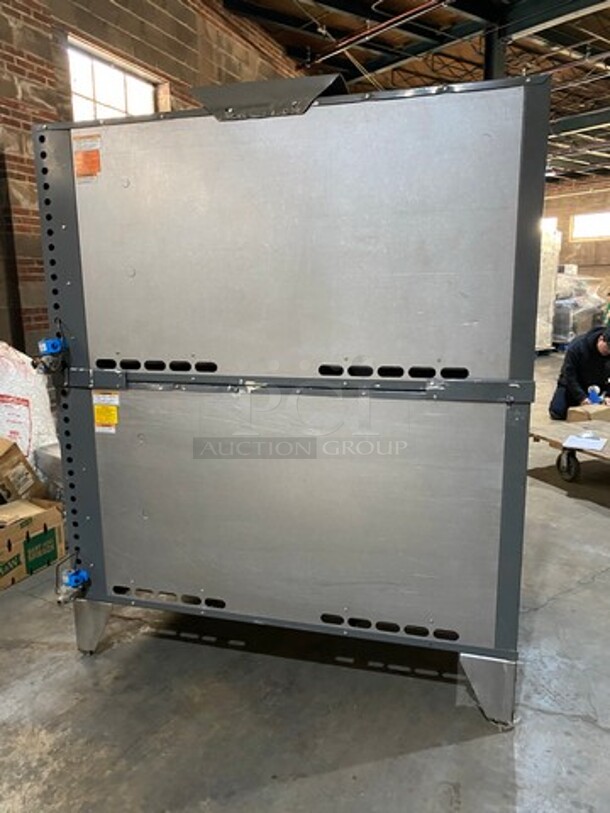 NICE! Vulcan Commercial Natural Gas Powered Double Deck Baking/Roasting/Pizza Oven! All Stainless Steel! Model 7016A1T Serial 541002821! All Stainless Steel! On Legs! 2 X Your Bid! Makes One Unit! - Image 4 of 11