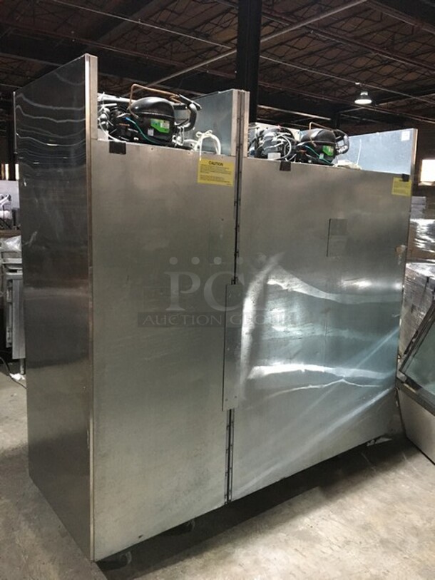 Hoshizaki Commercial 3 Door Reach In Cooler Merchandiser! With Poly Coated Racks! All Stainless Steel Body! Model CR3BFGYCL Serial E70037H! 115V 1Phase!
 - Image 4 of 12