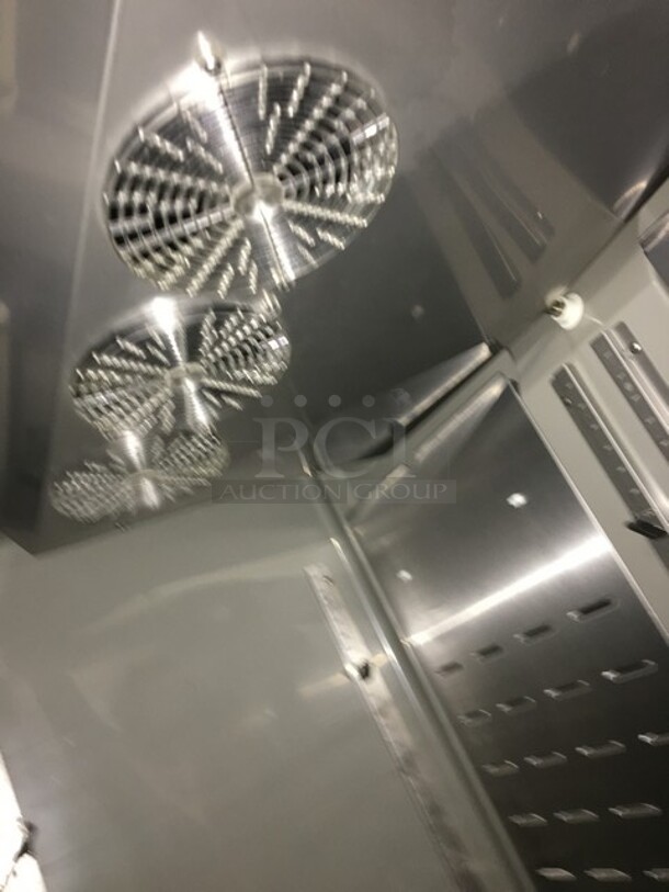 Hoshizaki Commercial 3 Door Reach In Cooler Merchandiser! With Poly Coated Racks! All Stainless Steel Body! Model CR3BFGYCL Serial E70037H! 115V 1Phase!
 - Image 6 of 12