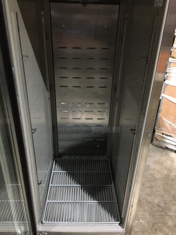 Hoshizaki Commercial 3 Door Reach In Cooler Merchandiser! With Poly Coated Racks! All Stainless Steel Body! Model CR3BFGYCL Serial E70037H! 115V 1Phase!
 - Image 8 of 12