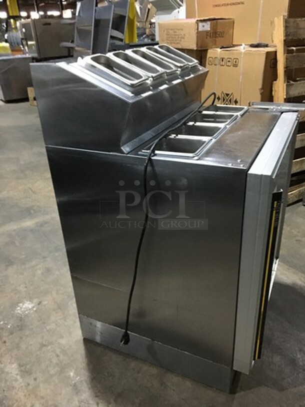 Silver King Commercial Refrigerated Prep Table! With Topping Rail! With Single Door Storage Space Underneath! All Stainless Steel! Model SKF2A Serial SBCL144354A! 115V! - Image 4 of 10