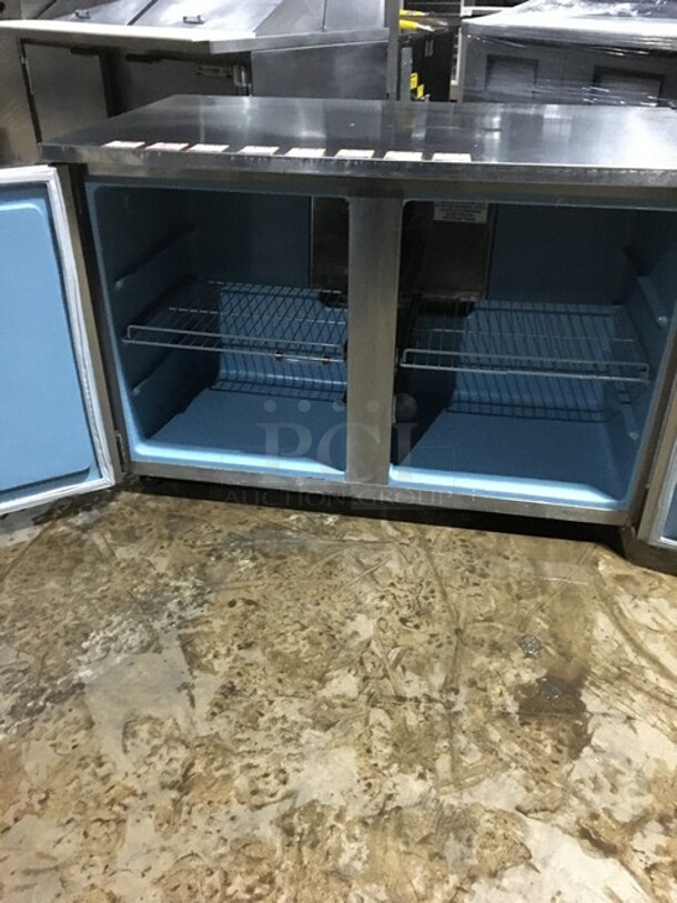 Delfield Commercial 2 Door Refrigerated Lowboy/Worktop Cooler! With Poly Coated Racks! All Stainless Steel!  - Image 4 of 8