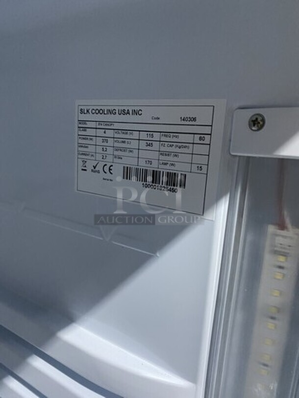 	Brand New! 2019 In The Box SLK One Door Reach Cooler Merchandiser! Model 374 Canopy! With LED Lights! On Back Casters! - Image 5 of 8