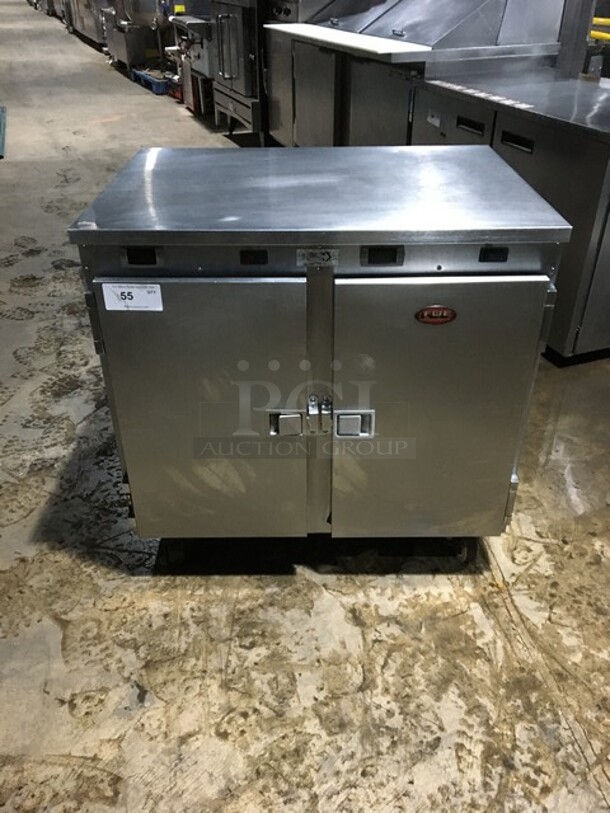 FWE Commercial 2 Door Food Warming/Holding Cabinet! All Stainless Steel! Model HLC16CHP Serial 133648003! 120V! On Commercial Casters!
