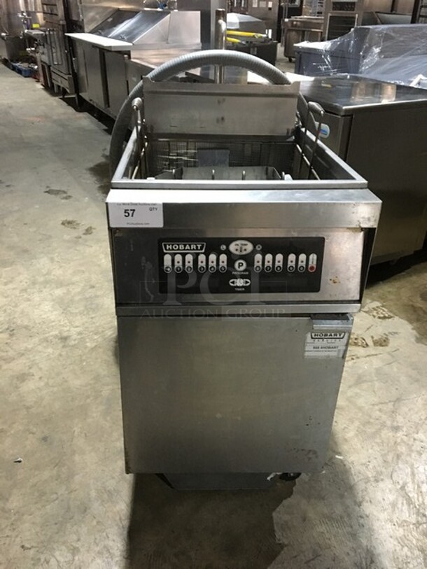 Hobart Commercial Electric Deep Fat Fryer! With Metal Basket! All Stainless Steel! Model 1HF85CF Serial 481656344! 208V 3Phase! On Commercial Casters!