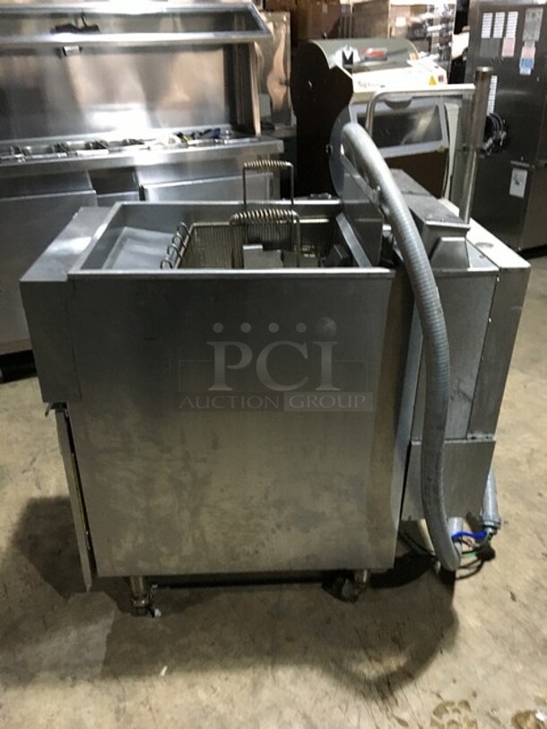 Hobart Commercial Electric Deep Fat Fryer! With Metal Basket! All Stainless Steel! Model 1HF85CF Serial 481656344! 208V 3Phase! On Commercial Casters! - Image 2 of 10