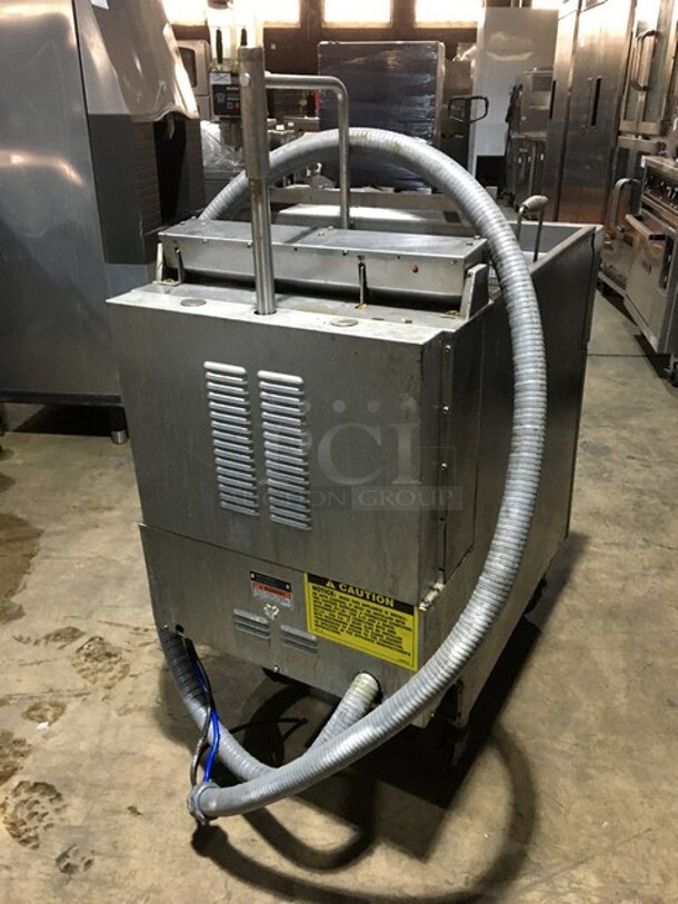 Hobart Commercial Electric Deep Fat Fryer! With Metal Basket! All Stainless Steel! Model 1HF85CF Serial 481656344! 208V 3Phase! On Commercial Casters! - Image 3 of 10