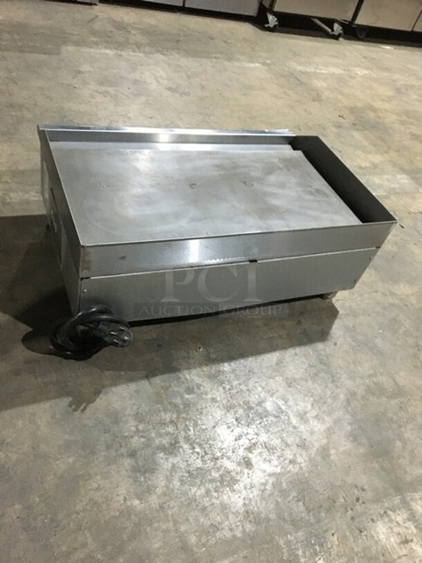 APW Wyott Commercial Countertop Electric Powered Flat Griddle! With Back & Side Splashes! All Stainless Steel! Model EG36I Serial 120871307015! 208/240V 1/3 Phase! On Legs! - Image 4 of 9