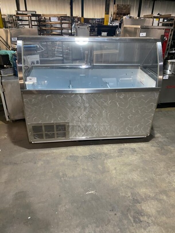 NICE! Commercial Refrigerated Ice Cream Dipping Cabinet! With Sneeze Guard! With 2 Rear Access Doors!