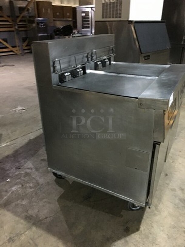 Pitco Commercial Electric Powered Dual Bay Deep Fat Fryer! With Backsplash! All Stainless Steel! Model FPH21721SC Serial 0702VH0004! 480V 3Phase! On Casters! - Image 4 of 12