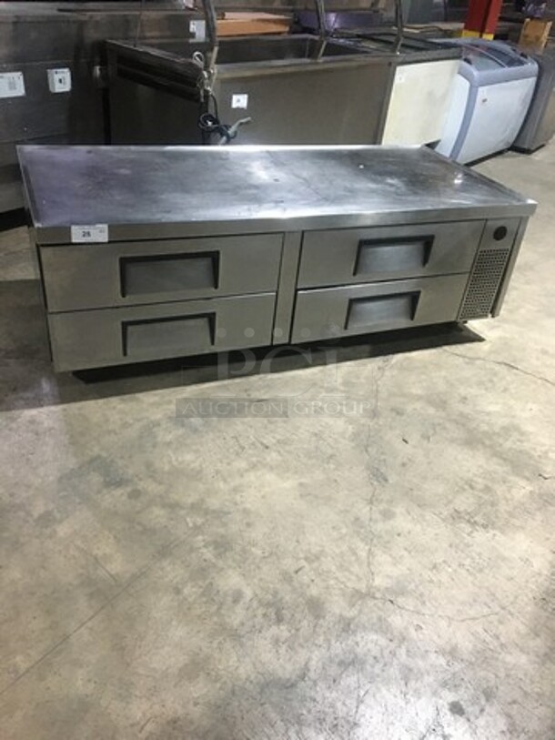 True Commercial Refrigerated 4 Drawer Chef Base! All Stainless Steel! Model TRCB72 Serial 7261148! 115V 1Phase!
