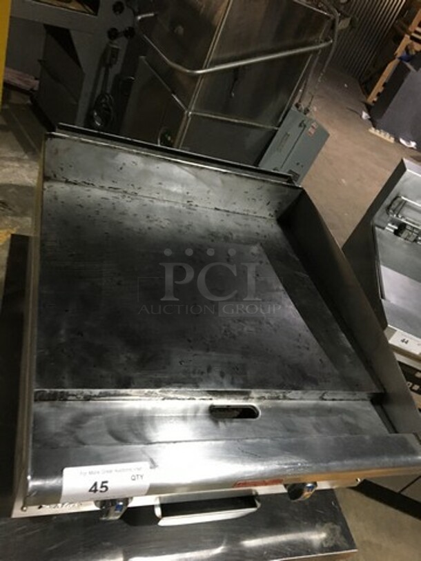 Star Max Commercial Countertop Natural Gas Powered 24 Inch Flat Griddle! With Back & Side Splashes! All Stainless Steel! Model 624TF Serial GT624F0214A0020! On Legs! - Image 5 of 9