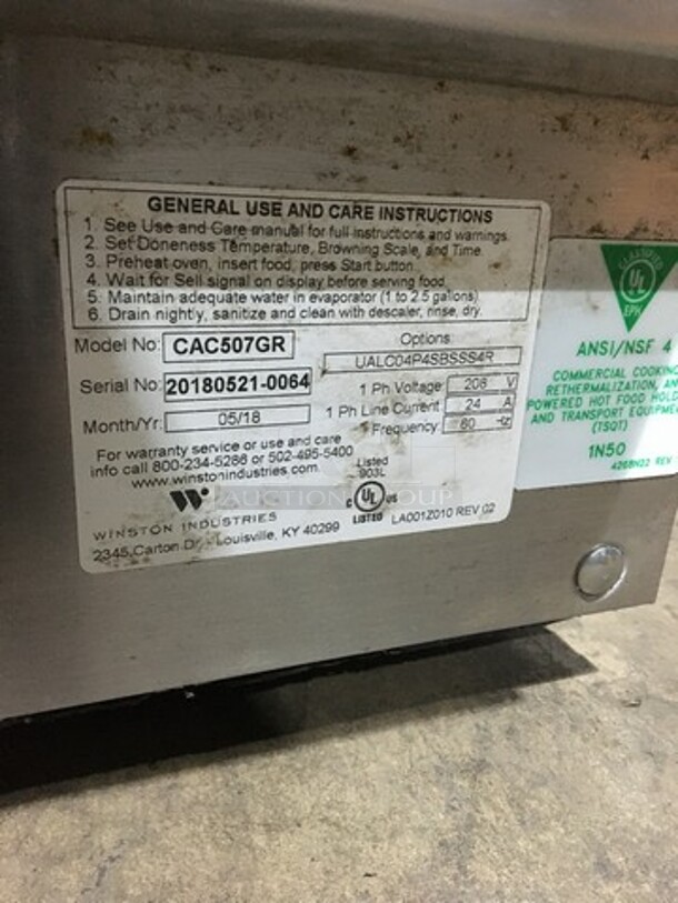 GREAT! 2018 Winston Commercial Under The Counter Cook-N-Hold Cabinet! All Stainless Steel! Model CAC507GR Serial 201805210064! 208V 1Phase! - Image 8 of 9