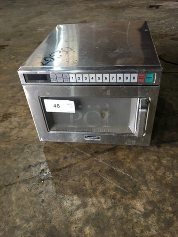Panasonic Commercial Countertop Microwave Oven! All Stainless Steel! With View Through Door! Model NE1757R Serial 6A70090103! 208/230V 1Phase! - Image 1 of 8