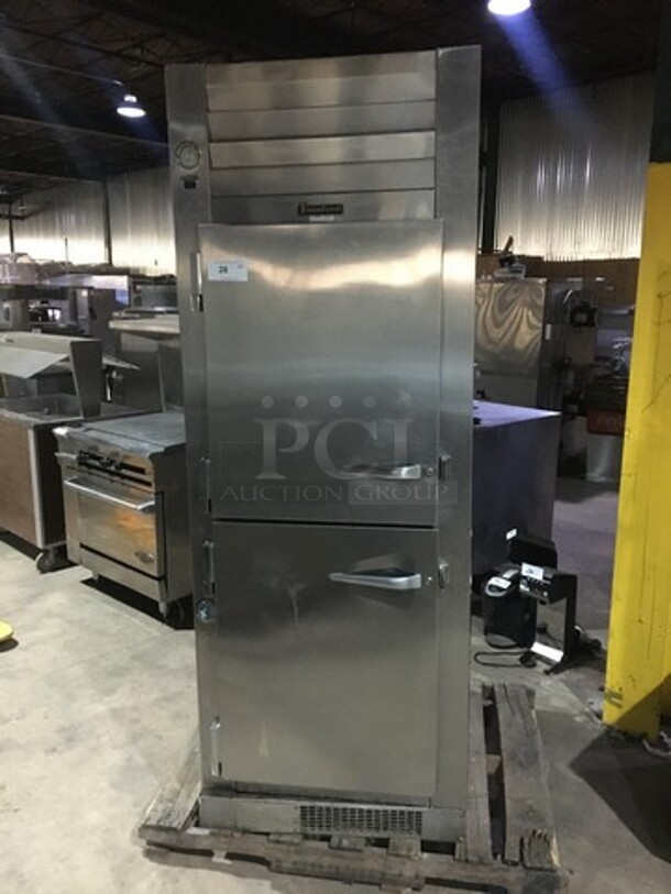 Traulsen Commercial Reach In Refrigerator! With 2 Half Doors! All Stainless Steel! Model RDT132WUT Serial 156310! 115V 1Phase!