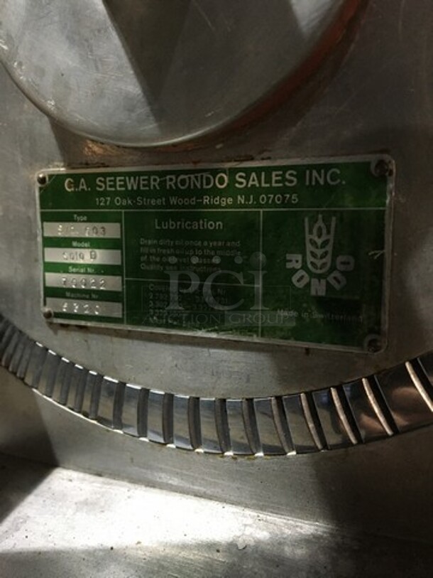 AMAZING! Seewer Rondo Commercial Reversible Dough Sheeter! Model SOLOD Serial 70022! Working! - Image 8 of 10