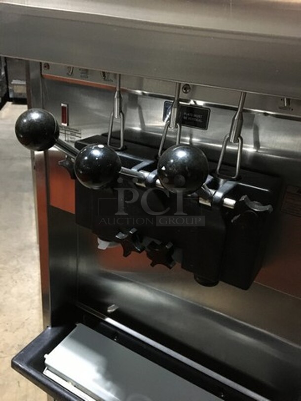 Wow! Late Model Electro Freeze 3 Handle Electric Powered Soft Serve Ice Cream/Yogurt Machine! All S.S. Body! Model SL500132 Serial B2S664! 208/230V 3Phase! On Commercial Casters! Working When Removed! - Image 5 of 10