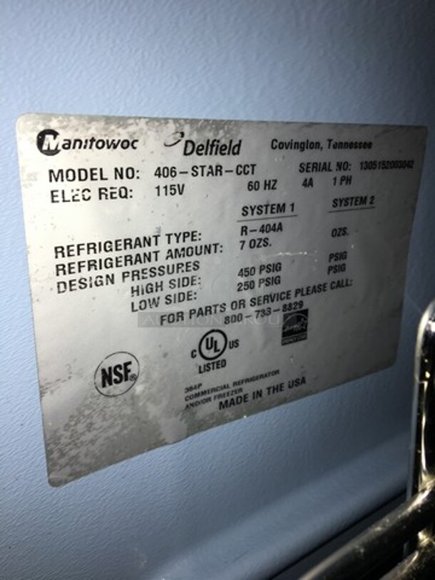 FAB! Delfield Commercial Single Door Lowboy/Worktop Cooler! All Stainless Steel! Model 406STARCCT Serial 1305152003042! 115V 1Phase! - Image 7 of 8