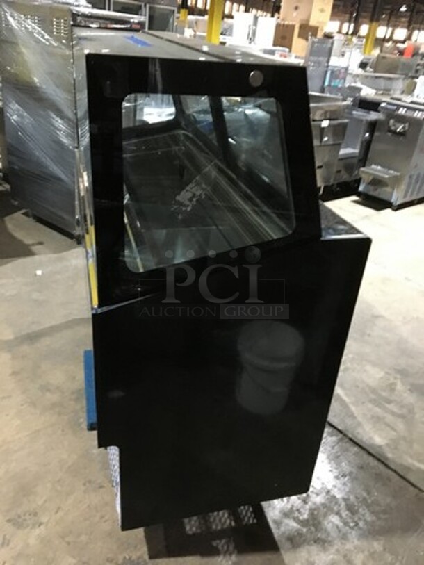 SWEET! 2020 LATE MODEL Evco Commercial Refrigerated Gelato/Ice Cream Showcase Display Case! With LED  Lights! With 2 Sliding Rear Doors! Model WD4R! 110V! Working When Removed! - Image 2 of 11