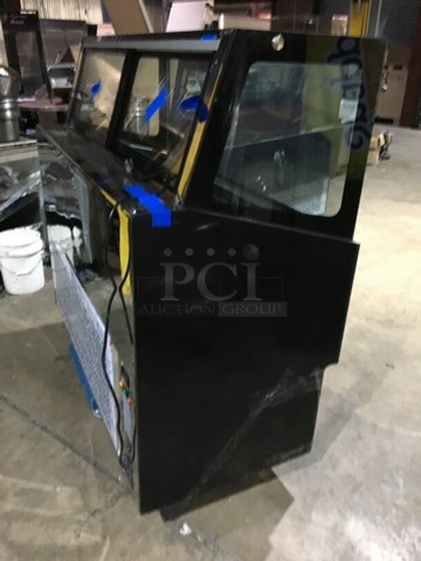 SWEET! 2020 LATE MODEL Evco Commercial Refrigerated Gelato/Ice Cream Showcase Display Case! With LED  Lights! With 2 Sliding Rear Doors! Model WD4R! 110V! Working When Removed! - Image 4 of 11
