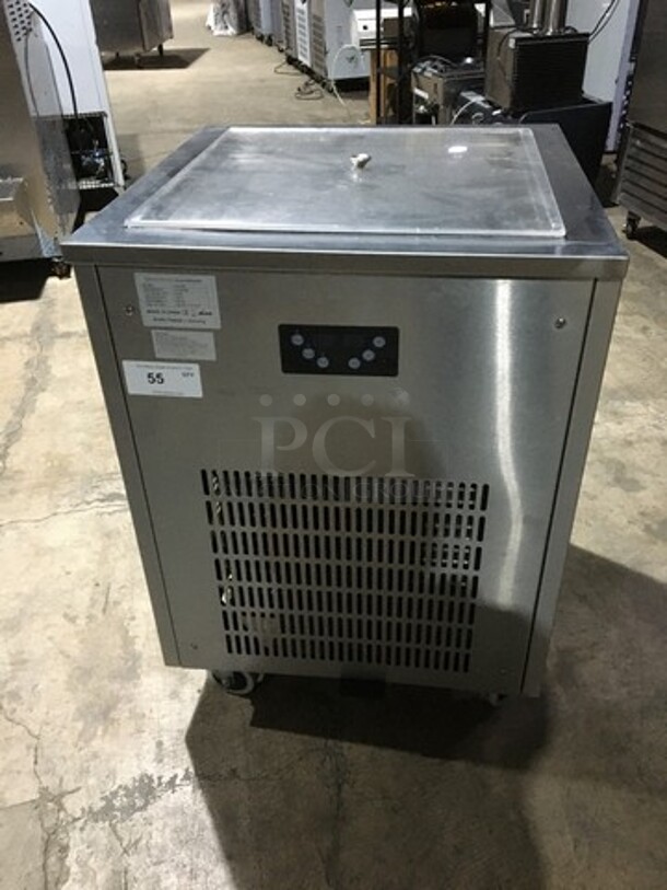Sweet! 2017 Late Model! Arctic Freeze Creamery Commercial Fry Ice Cream Machine! All Stainless Steel! Model ICM400! With Cover! 110V! On Casters! Working When Removed!