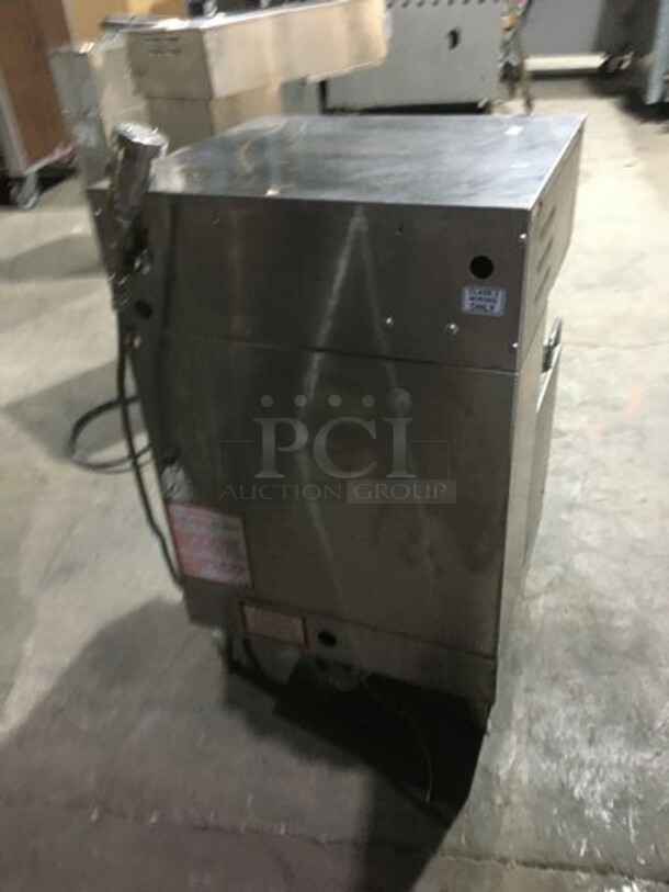 Curtis Commercial Countertop Dual Coffee Brewing Machine! With Hot Water Dispenser! With Beverage Holders/Dispensers! All Stainless Steel Body! Model GEM312IL10 Serial 10353419! 220V 1Phase! On Legs! - Image 3 of 9