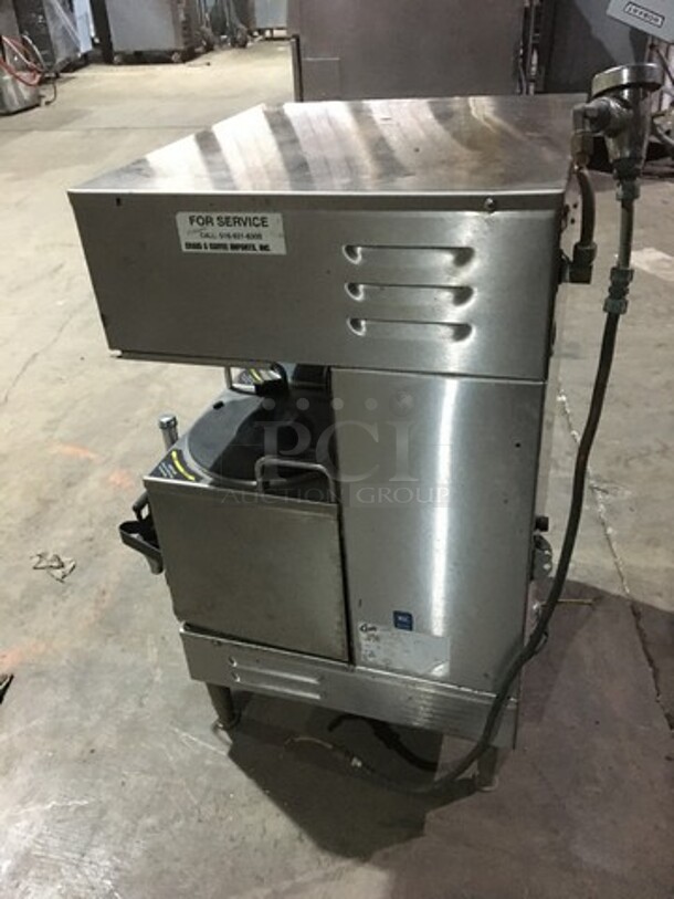 Curtis Commercial Countertop Dual Coffee Brewing Machine! With Hot Water Dispenser! With Beverage Holders/Dispensers! All Stainless Steel Body! Model GEM312IL10 Serial 10353419! 220V 1Phase! On Legs! - Image 4 of 9