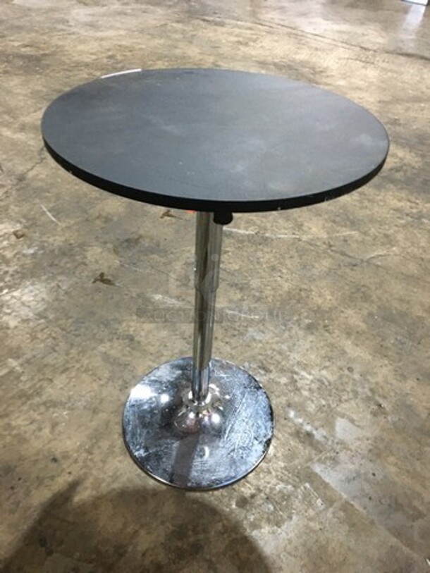 Nice! Round Adjustable Height For Bar/Reg Dining Table! With Metal Base! 2 X Your Bid! - Image 2 of 6