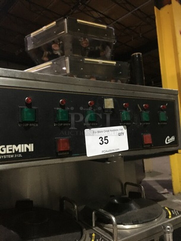 Curtis Commercial Countertop Dual Coffee Brewing Machine! With Hot Water Dispenser! With Beverage Holders/Dispensers! All Stainless Steel Body! Model GEM312IL10 Serial 10353419! 220V 1Phase! On Legs! - Image 8 of 9