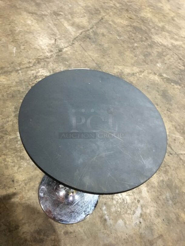Nice! Round Adjustable Height For Bar/Reg Dining Table! With Metal Base! 2 X Your Bid! - Image 3 of 6