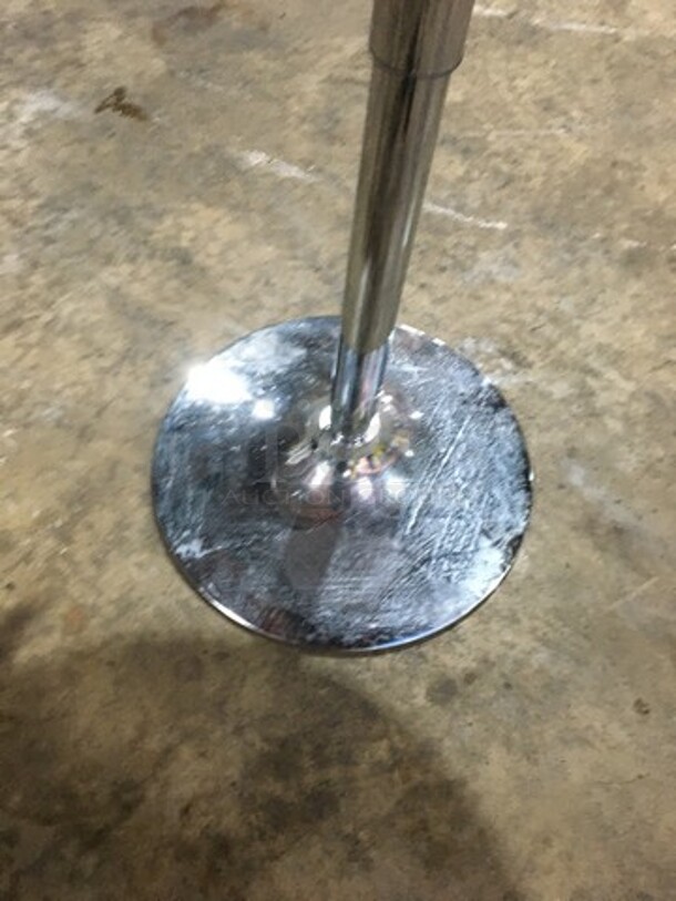 Nice! Round Adjustable Height For Bar/Reg Dining Table! With Metal Base! 2 X Your Bid! - Image 4 of 6