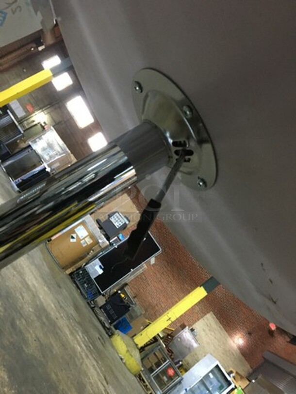 Nice! Round Adjustable Height For Bar/Reg Dining Table! With Metal Base! 2 X Your Bid! - Image 5 of 6